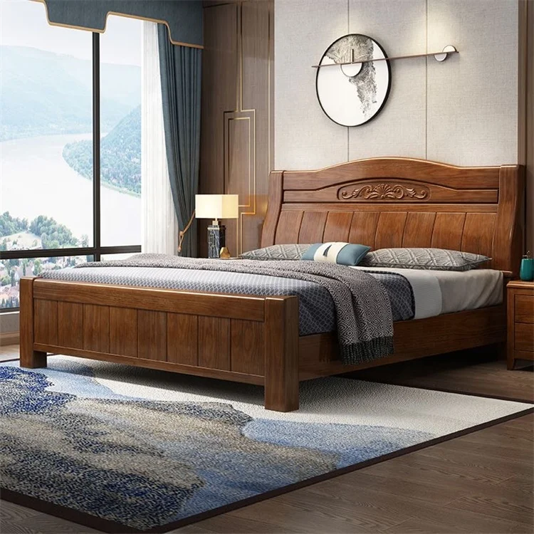Royal Classic Furniture Italian Home Bedroom Furniture Set Mahogany Wood King Size Bed Set