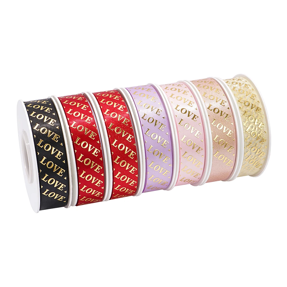 face ruban satin band golden ribbon bow handle rolls with logo luxury