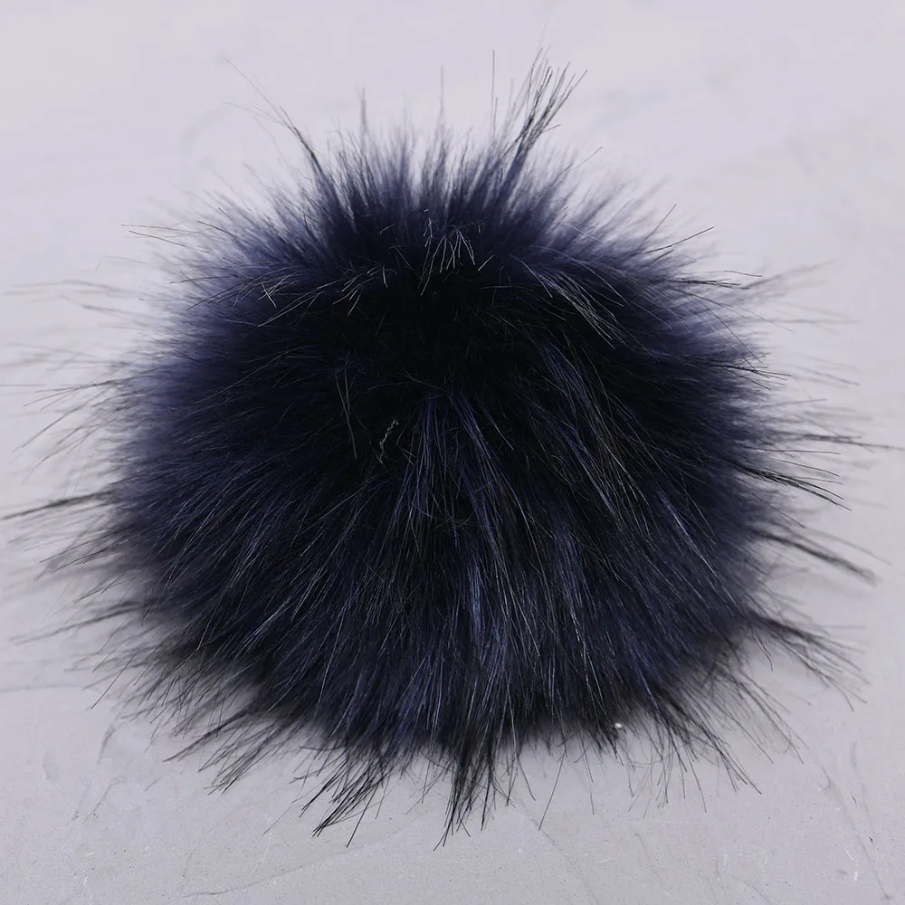 High Quality 13-18 cm Snap On Accessories Fake Raccoon Fur Ball Wholesale Faux Fur Pom Poms Balls
