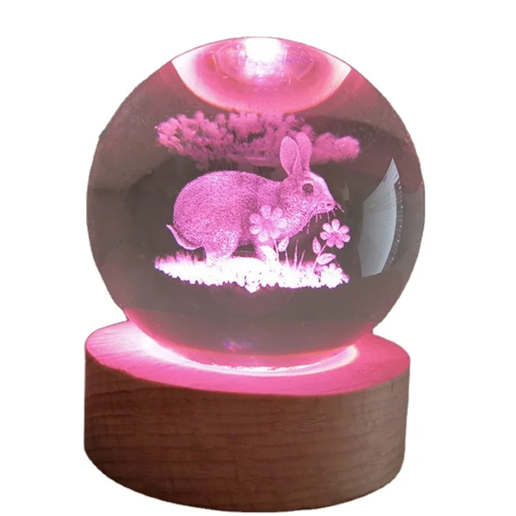 night light as a birthday gift for friends and classmates wholesale creative luminous Twelve zodiac crystal ball ornaments