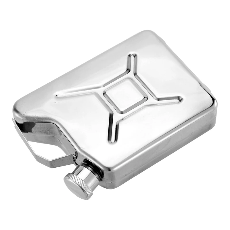 5oz Stainless Steel Jerry Can Hip Flask Liquor Whisky Pocket Bottle Oil Pot, Can Flask