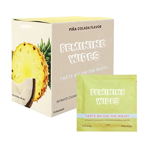 Organic Feminine Flushable Wipes Bamboo Ph Balance Single Wipes for Female Personal Cleansing Intimate Wipes for Travel