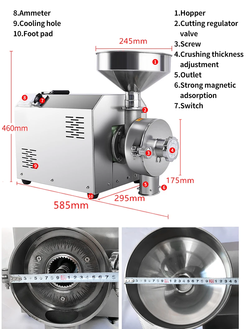 Simple operation new style powerful durable flour soya mill powder crushing machine for restaurant