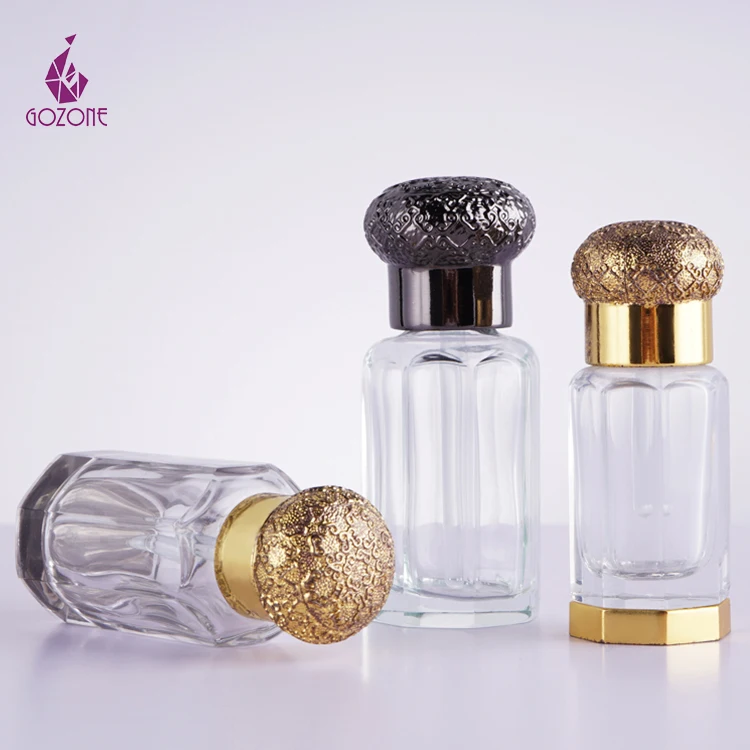 Восьмиугольные черные арабские стеклянные бутылки для эфирного масла Oud со стеклянной палочкой