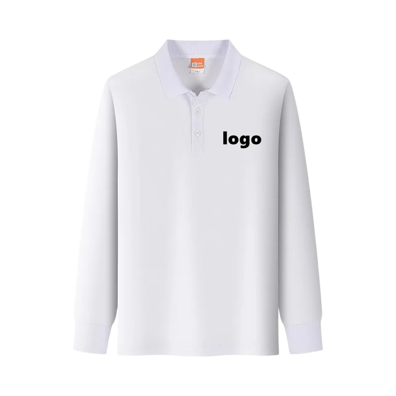 220gsm 35% cotton 65% polyester long sleeve unisex polo shirt plain black long sleeve polo shirt