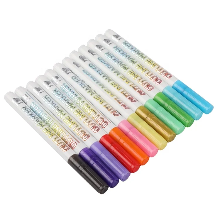 8/12 colors set Premium Acrylic Paint Write pens Marker Pens Colorful on Stones Glass Drawing Pen School Office Supplies