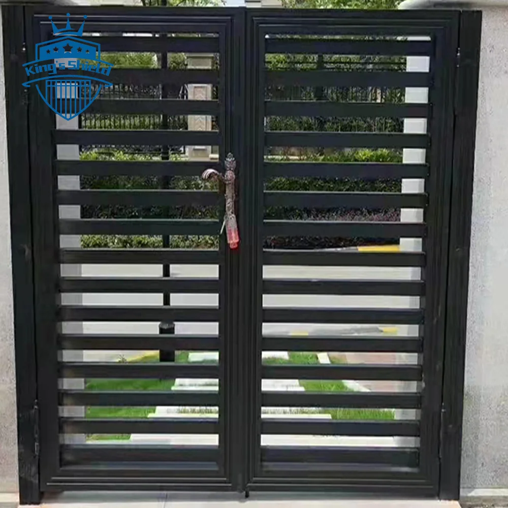 Simple antique designs decorative wrought aluminum main automation system Ground Wheel Opener Single Motor swing gate