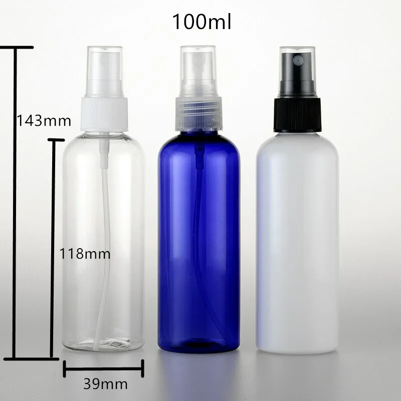 wholesale cosmetics free sample sprayer cap 30ml 50ml 60ml 100ml 120ml 150ml PET clear plastic spray Bottles