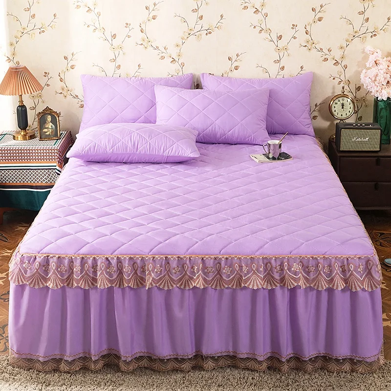Durable Using Low Price Ultrasonic Microfiber Cloth Quilted Bed Skirt Space Print Tech GSM Fabric Room Pattern Bedroom Weave