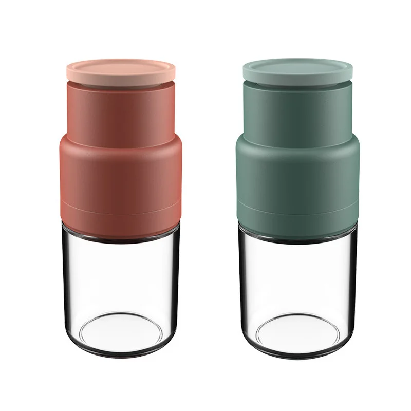 New arrival black pepper glass body spice grinders jars in kitchen