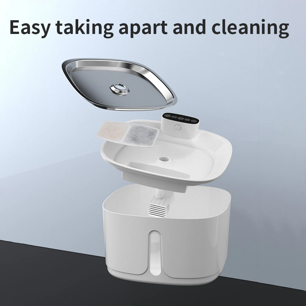 3.2L 108oz Automatic Filtered Water Dispenser  Ultra Silent Water Purifier Fountains Water Dispenser with stainless steel plate