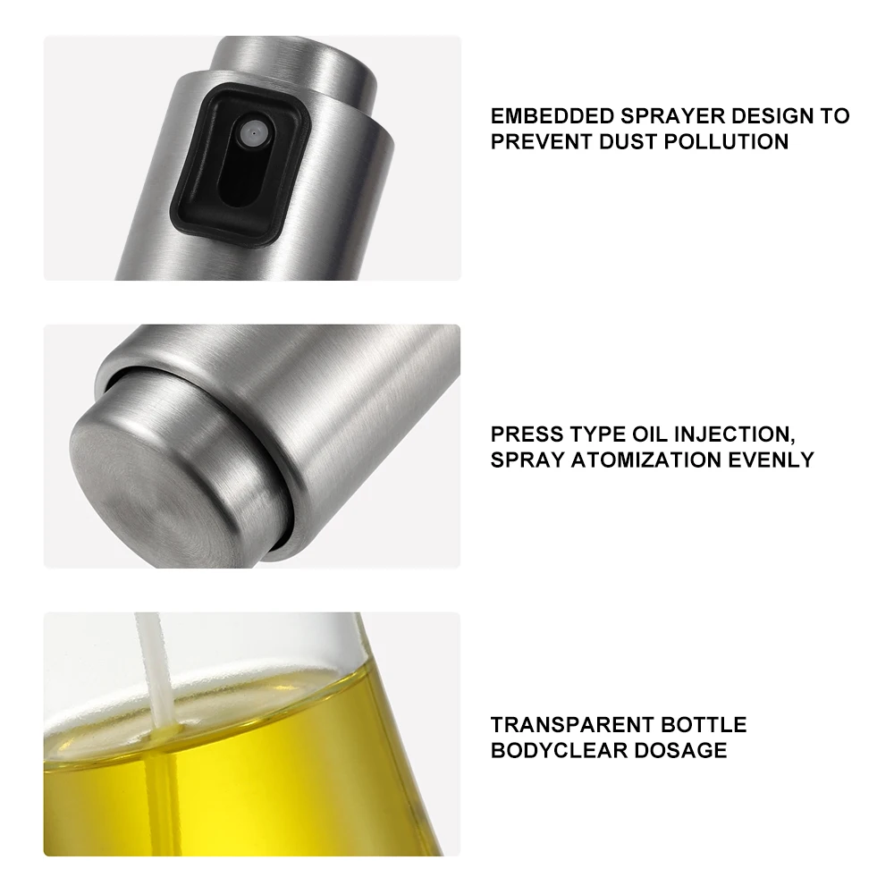 Stainless Steel Olive oil spray bottle for cooking oil dispenser Salad BBQ Kitchen Baking Roasting Olive Oil Sprayer