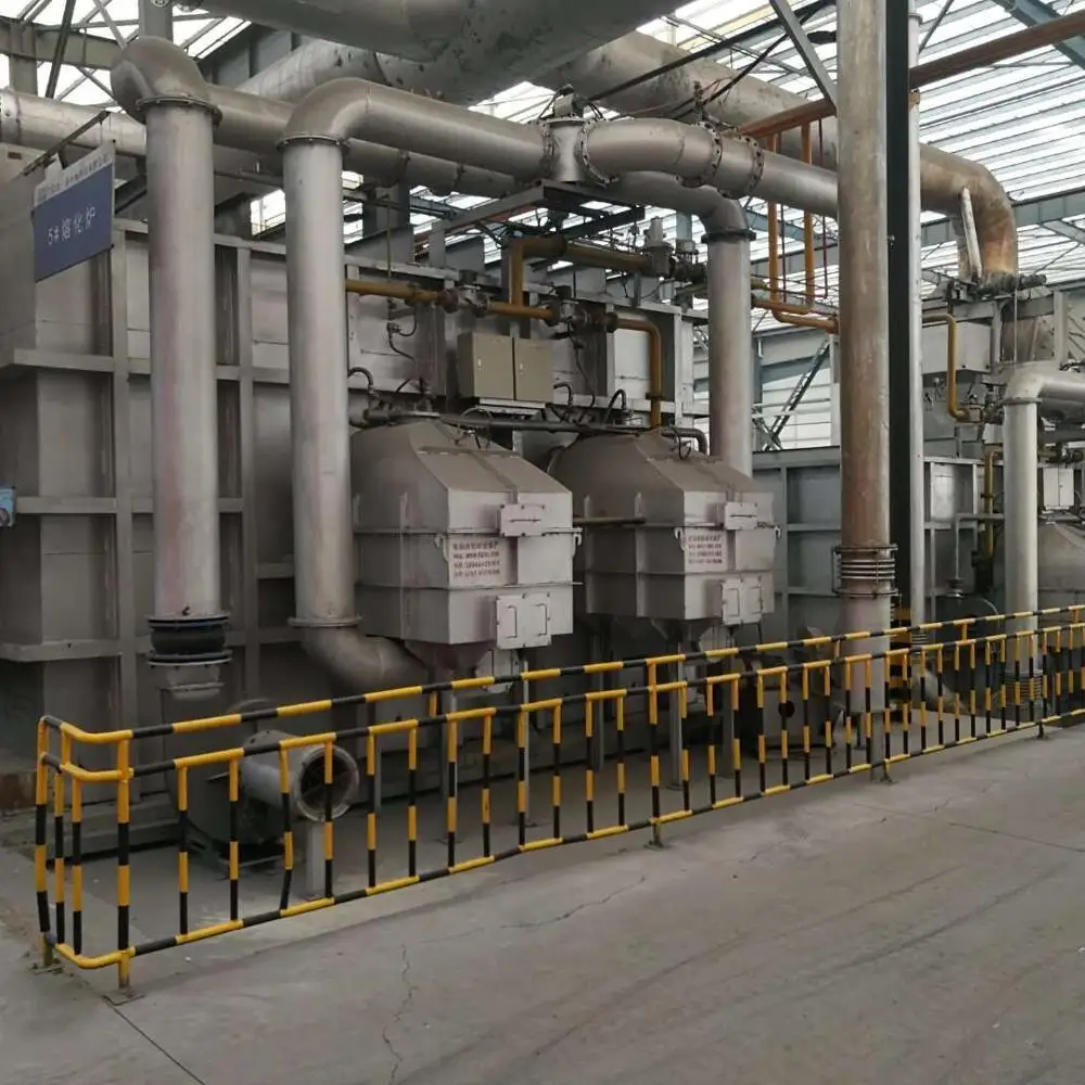 regenerator heating system type aluminum melting furnace with billet hot top casting table