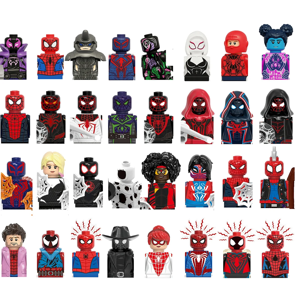 G0124 KT1069 Marvely Super Spider-Verse sets  Gwen Stacy Spider Punk Spot heroes mini Building Block Figure Plastic Toy G0120