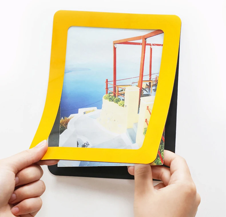 New Arrival Protective Film Adhesive Magnetic Pvc Photo Frames For Refrigerator Wall Display Photo Frame