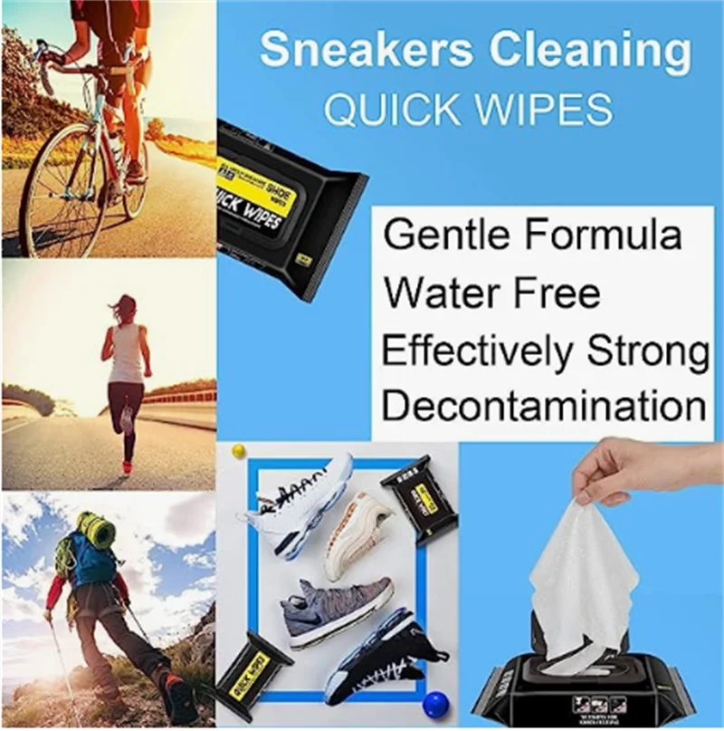 Wholesale High Quality sneaker 10pcs Per Pack Disposable Home use Stain Dust Remover shoe Cleansing Wet Wipes