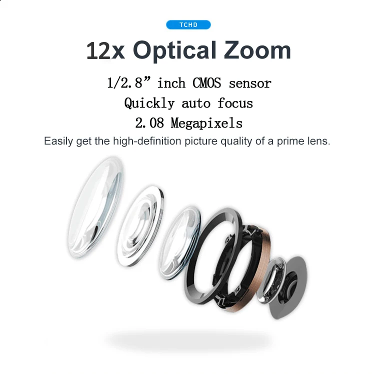 Auto Focus 12x Optical Zoom Full HD Live Streaming USB PTZ Conference IP Network Digital Meeting Camera