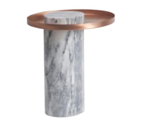Runxi Luxury end table design small marble base round side table for living room furniture