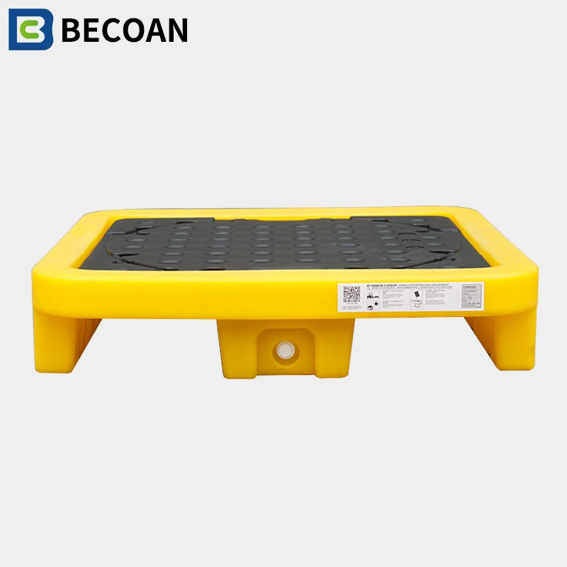 Customized OEM  oil chemical spill containment pallet tray 1 drums poly spill pallets for chemical storage