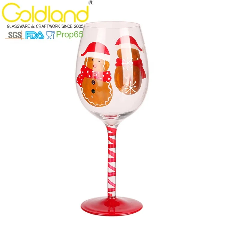 Custom Stemmed Wine Glass Colored Spray Painted Wine Glass Goblet Creative Hand Painting Red Wine Glasses