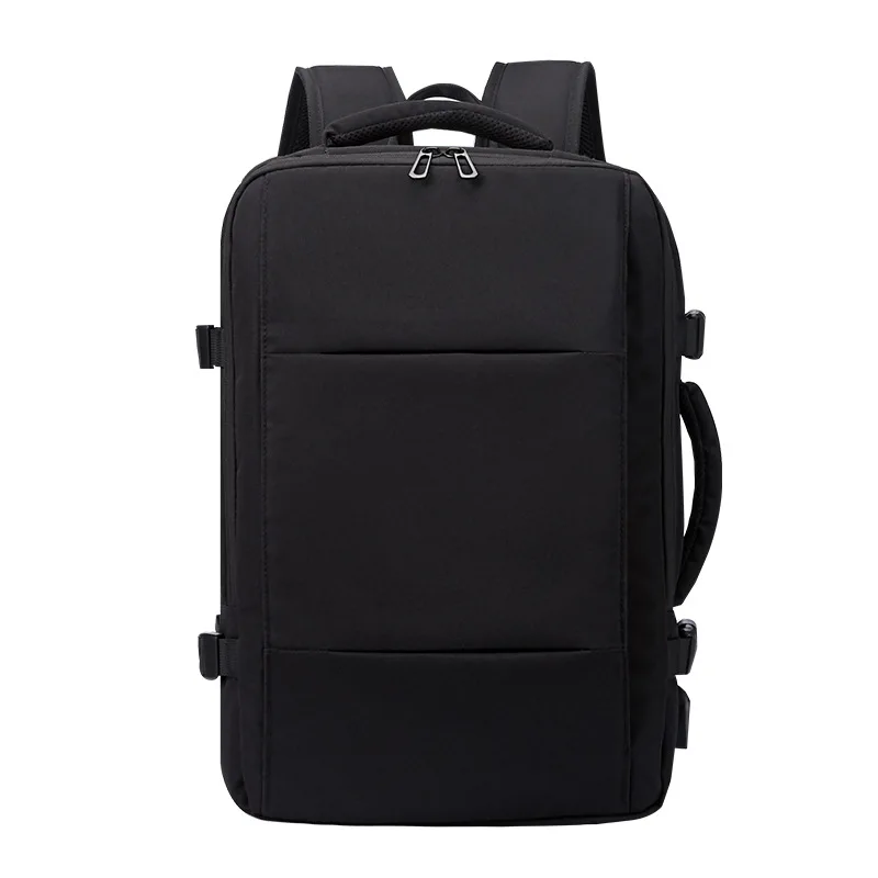 Factory Price Waterproof Luggage Bag Square Black Compartment Computer Day Pack Men USB Port Business Laptop Backpack