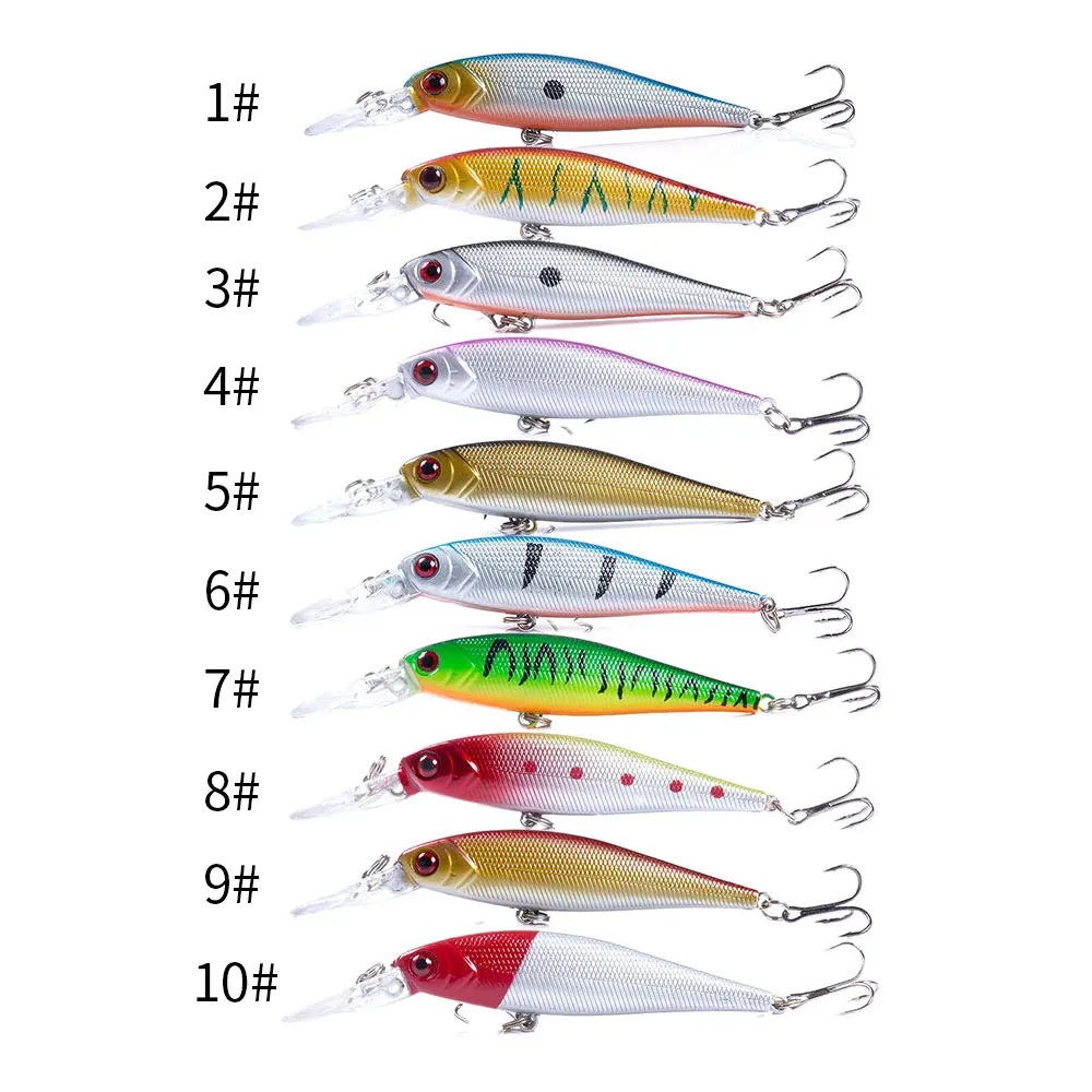 56PCS Mixed Fish Kit Minnow Wobblers Crankbait Hard Bait Tackle Artificial Fishing Lure Set