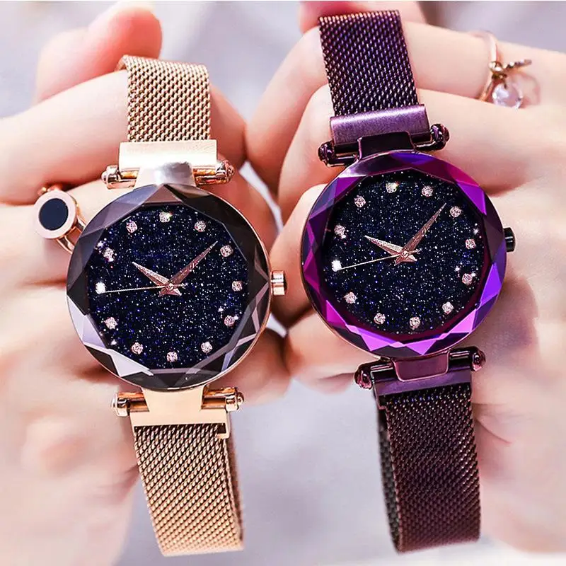
Luxury Women Watches Magnetic Buckle Starry Sky Female Clock Quartz Wristwatch Fashion Ladies Wrist Watch Relogio Feminino 