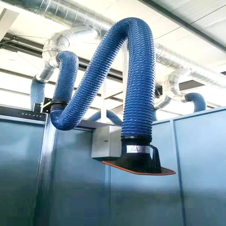 flexible welding fume extraction arm with hood,LB-JYB wall mounted gas and exhaust extractor suction arm