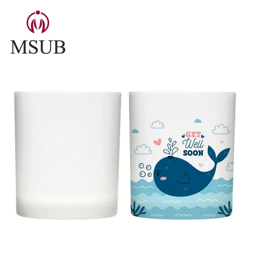 
8oz , 10oz sublimation clear glass mug with straw and lid 