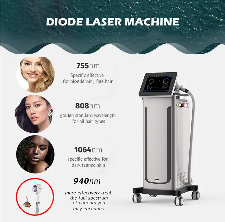 Hot Selling Ice Laser  12 Diode Laser Hair Removal 755nm 808nm 940nm 1064nm Medical Equipment