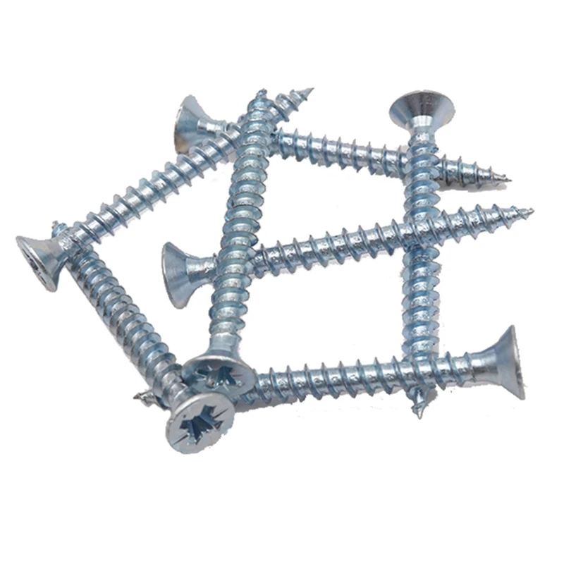 Goldensea Factory Csk Head Fastener White Zinc Galvanize Plated Pozi Head Chipborad Screw For Construction