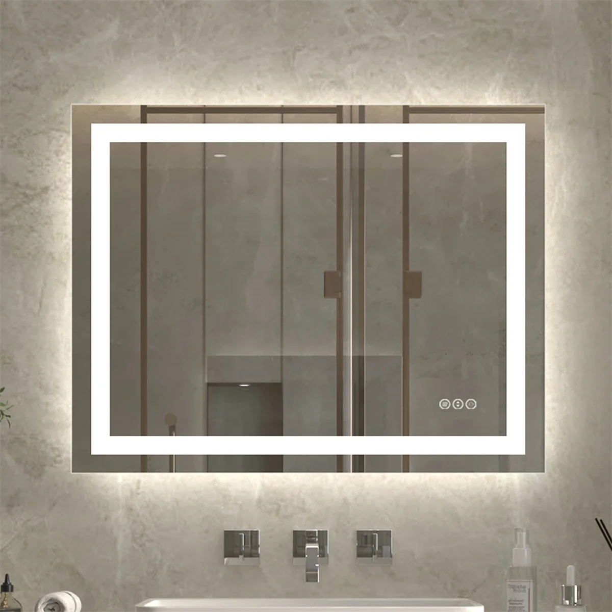 Modern Simple Home Decor Wall Mirror Frameless Led Bathroom Mirror With Lights