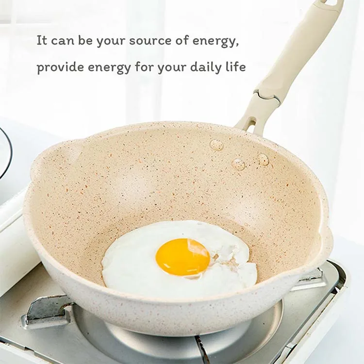 Wholesale High Quality Multi Purpose Maifan Stone Aluminum Alloy Non Stick Household Frying Pan