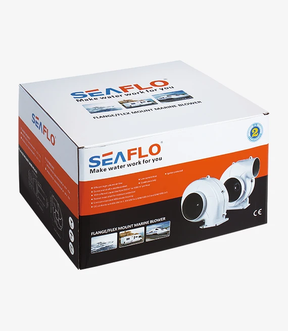 SEA FLO Available in Either Flex Mount or Flange Mount Marine Bilge Blower