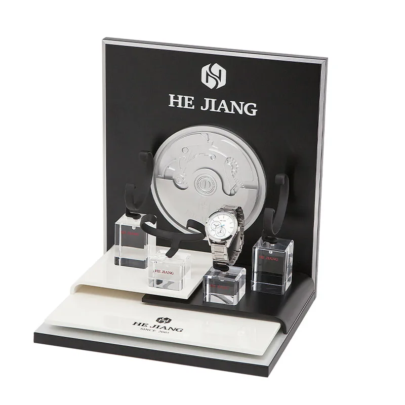 Various Of Customized Design Manufacturer Metal Frame Watch Display Stand With Clear Watch Holder Stand