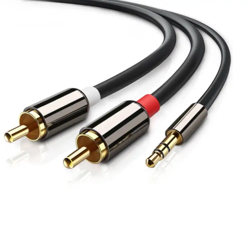 Farsince premium metal 3.5mm stereo aux to 2 RCA audio cable