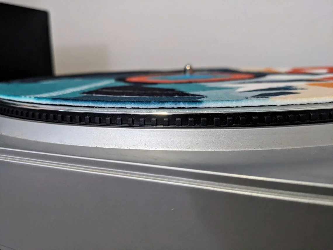 3mm thick round full color printed felt custom technics slipmat, turntable platter slip mat for vinyl LP record player