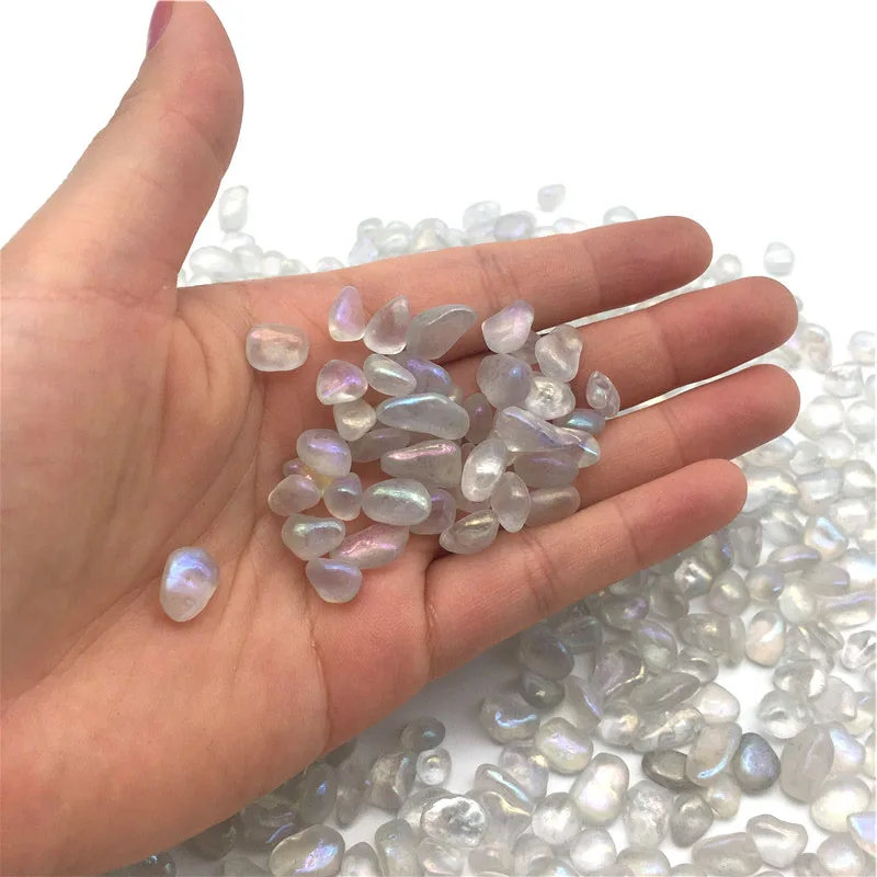 Wholesale Angel Aura Moonstone Quartz Gravel Crystals Tumbled Stone for Home Decoration
