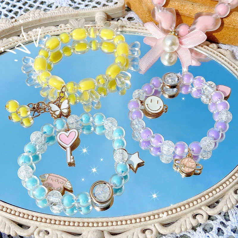 Cute Korea Style Friendship Girls Beaded anti Mosquito Repellent Bracelets Accessories for kids Adults