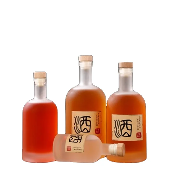 200ml 375ml 500ml 750ml 1000ml Glass Wine Bottle Vodka Confectionery Spirit Whiskey Bottle Coffee Liquor Glass Bottle With Cork