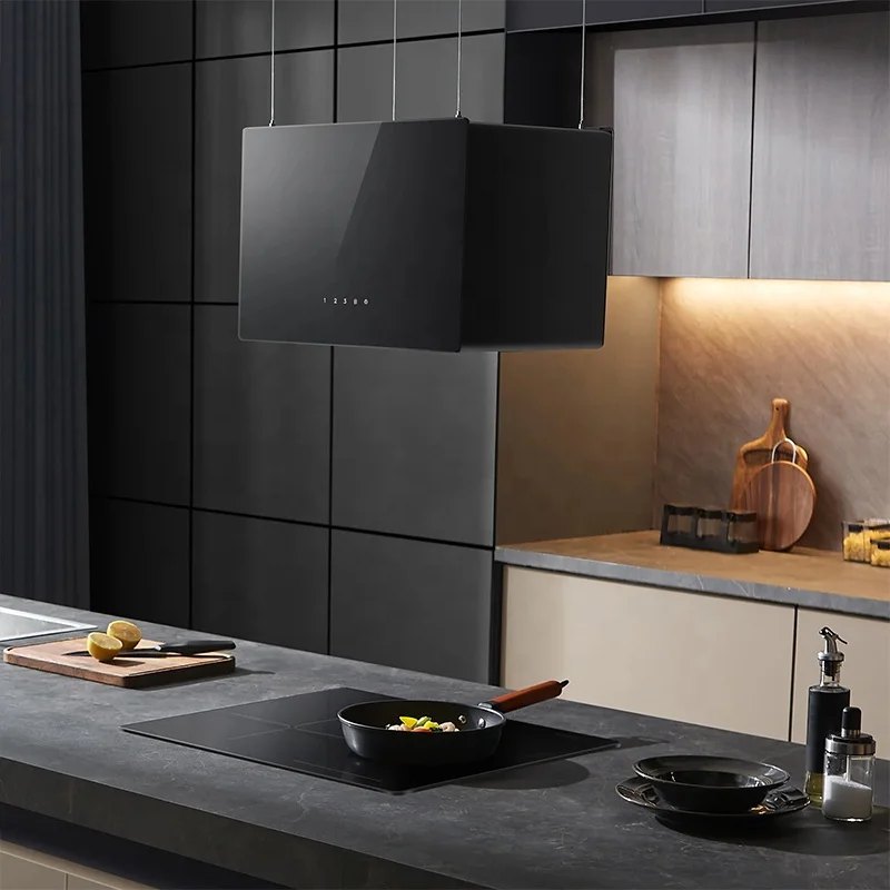 Island Mount DUCTLESS Range Hood Contemporary Italian Smart Exhaust Hood