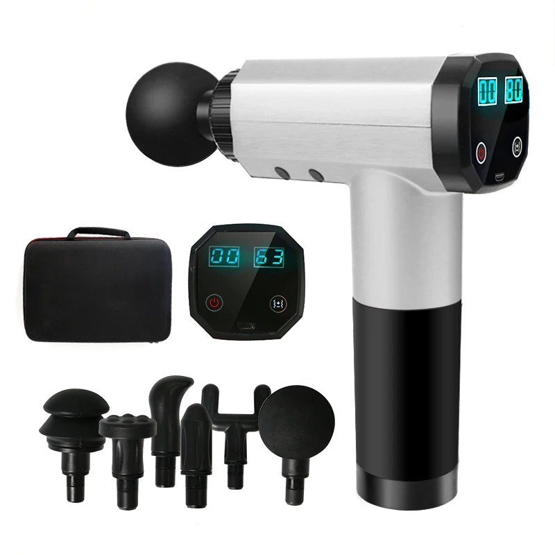 Portable fascial gun handheld cordless deep tissue muscle vibration massage gun battery welcome OEM