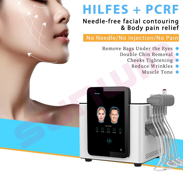 Portable PCRF Facelift Peface Muscle Tone Eye Lift RF Wrinkle Removal Double Chin Facial Contouring EMS+RF Anti-Aging Machine