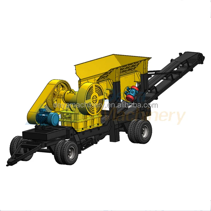 portable mobile movable concrete stone jaw crusher machine for sale