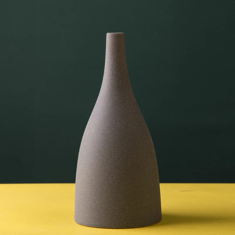 New Arrival Handmade Porcelain Morandi Pink Green Blue Grey Vases Ins Simple Ceramic Matte Flower Vase Ceramic
