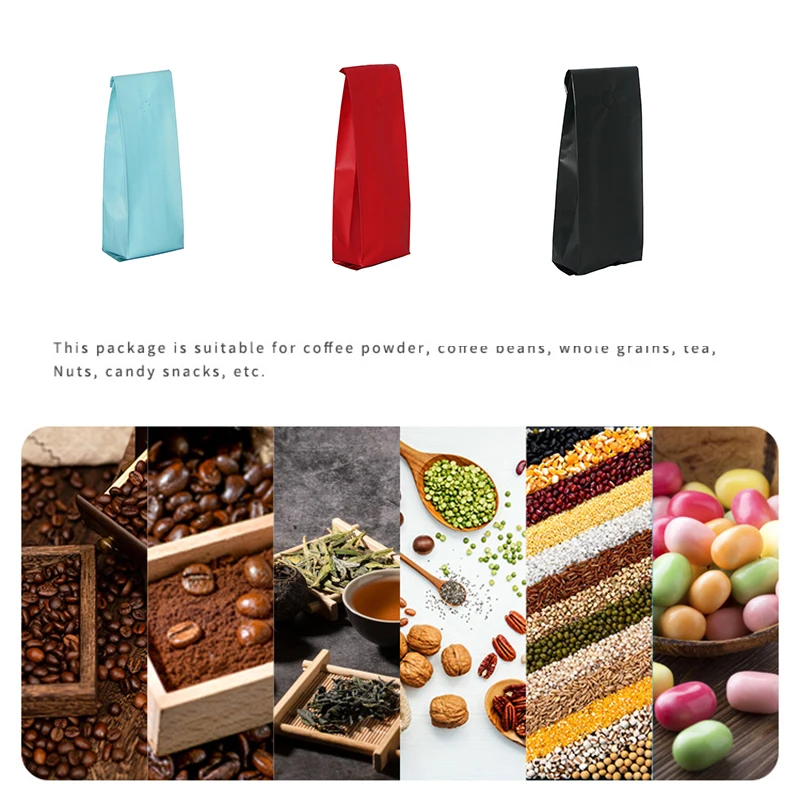 Custom Design 250G  500G 1 Pound  Resealable Aluminum Foil Coffee Beans Packaging Side Gusset Bags With Valve and Tin Tie