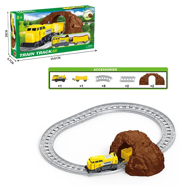 Electric Railway Toy Track Set Kids Plastic Race Train Set Tracks Rail Fast Speed Train Slot Toys