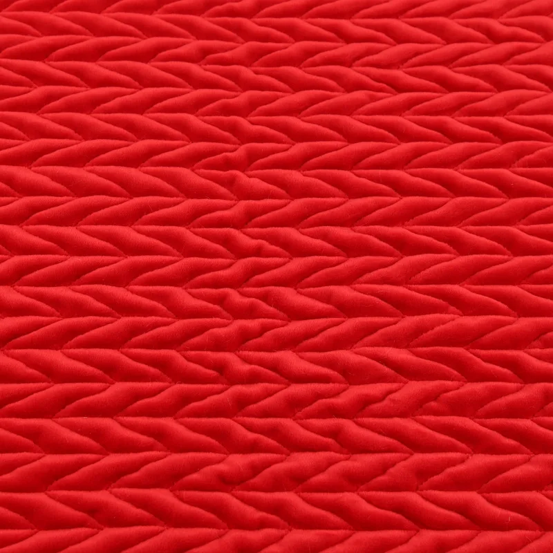 Corase wool pattern quilted velour air layer thermal designer winter coat fabric