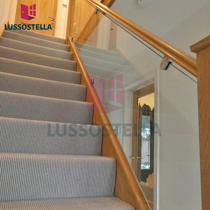 Modern Indoor Stainless Steel Railing Straight Staircase Wood Step Stairs