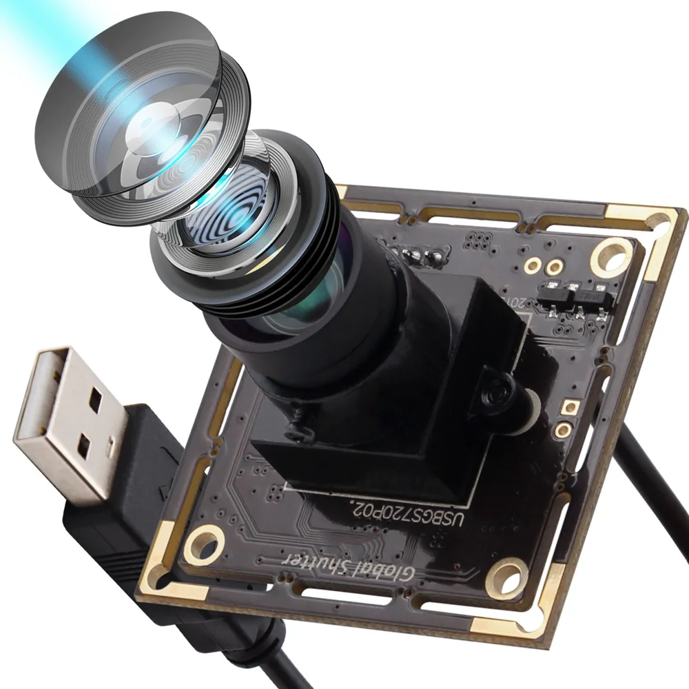 ELP Global Shutter USB Camera High Frame Rate 720P 60fps Webcam Snap without shadow Camera Module for barcode scanner